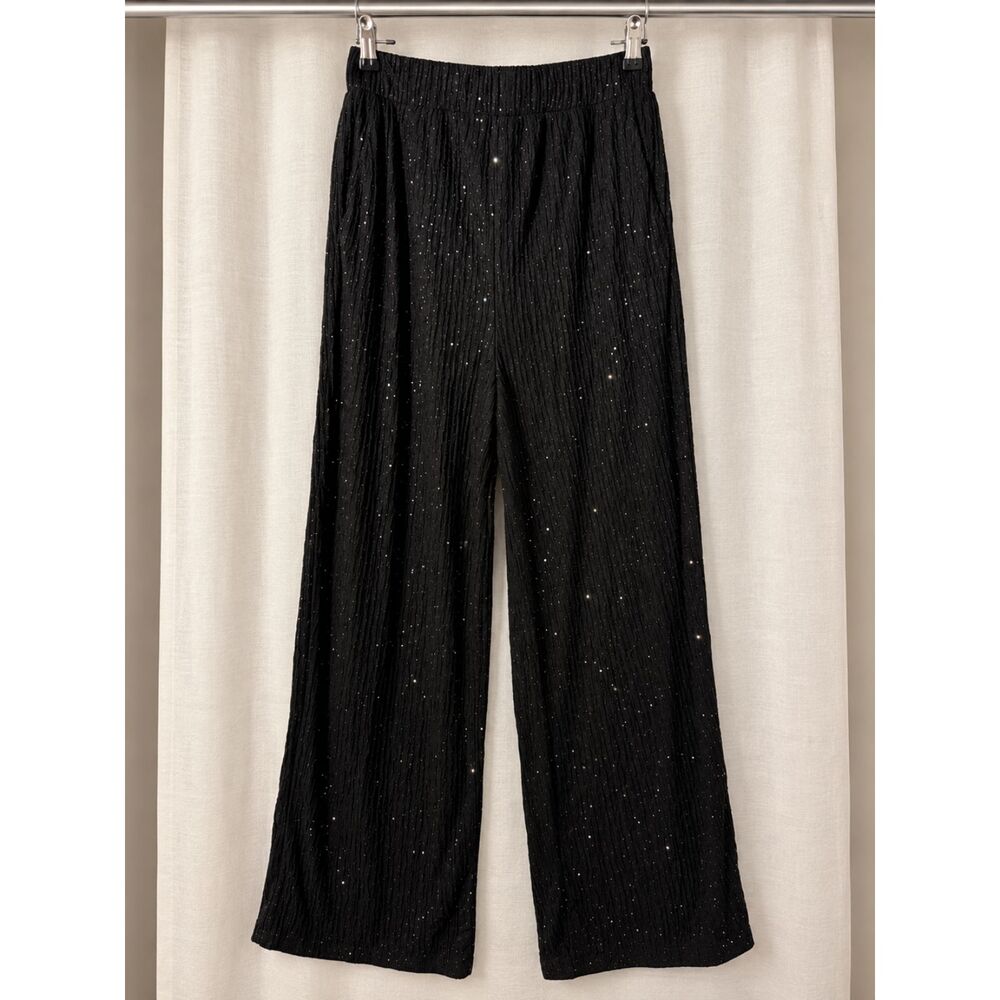 Cider Black sparkle wide-leg pants
